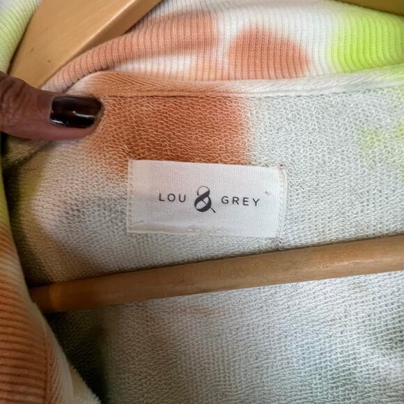 Lou & Grey Petite Cozy Cotton Terry Tie Dye Zip Sweatshirt Size Medium - Picture 4 of 6